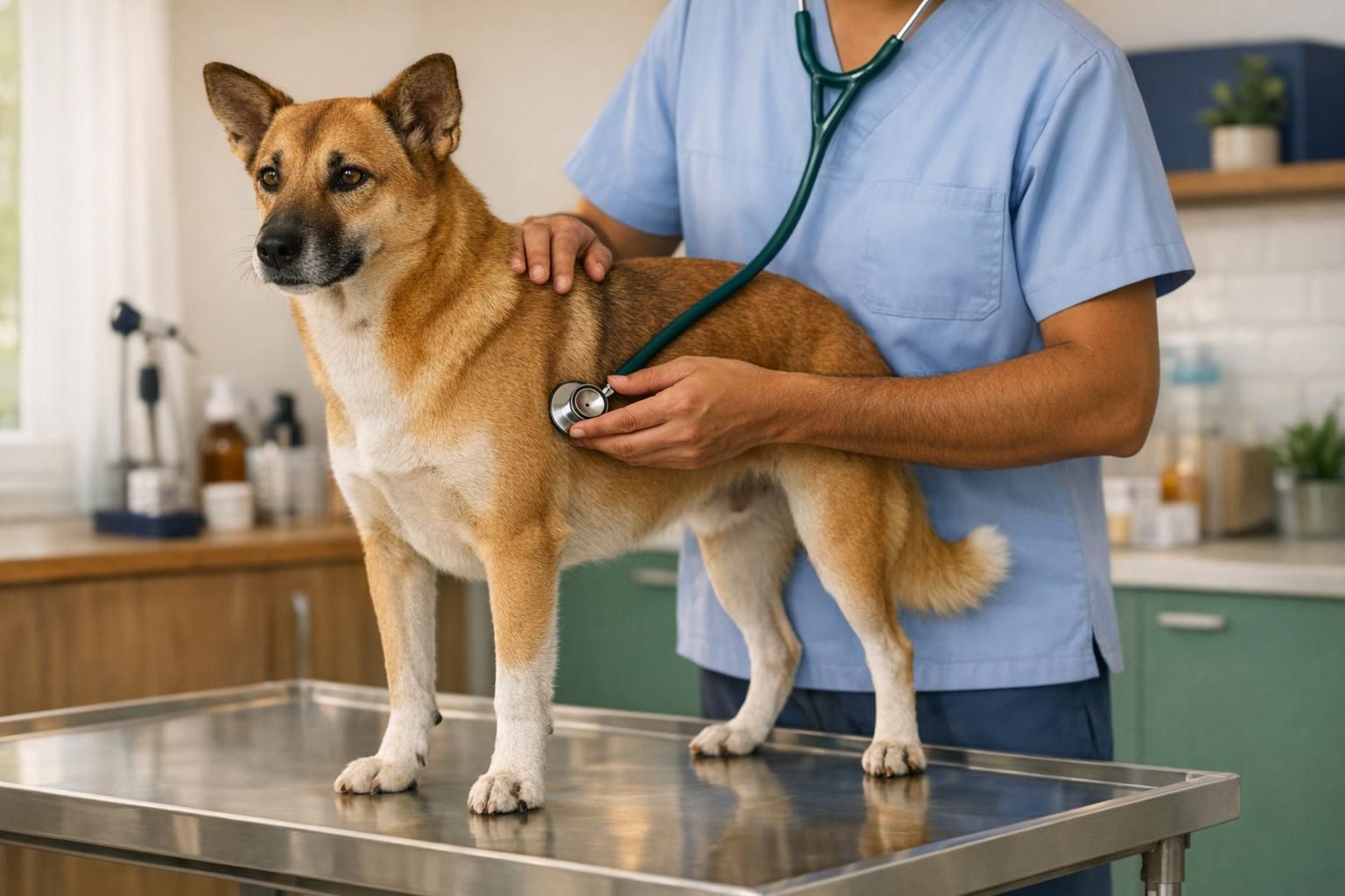 Dog limping, when a limp is minor and when it is serious: calm dog being examined by a vet | K9 Vitality